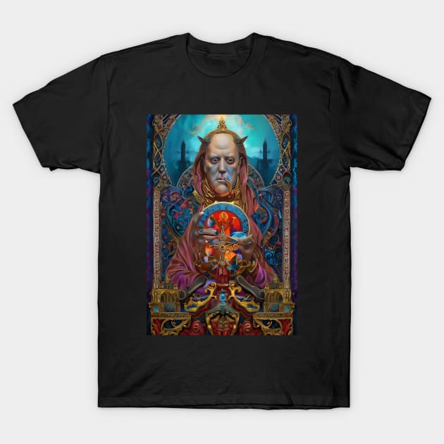 Aleister Crowley The Great Beast of Thelema painted in a Surrealist and Impressionist style T-Shirt by hclara23